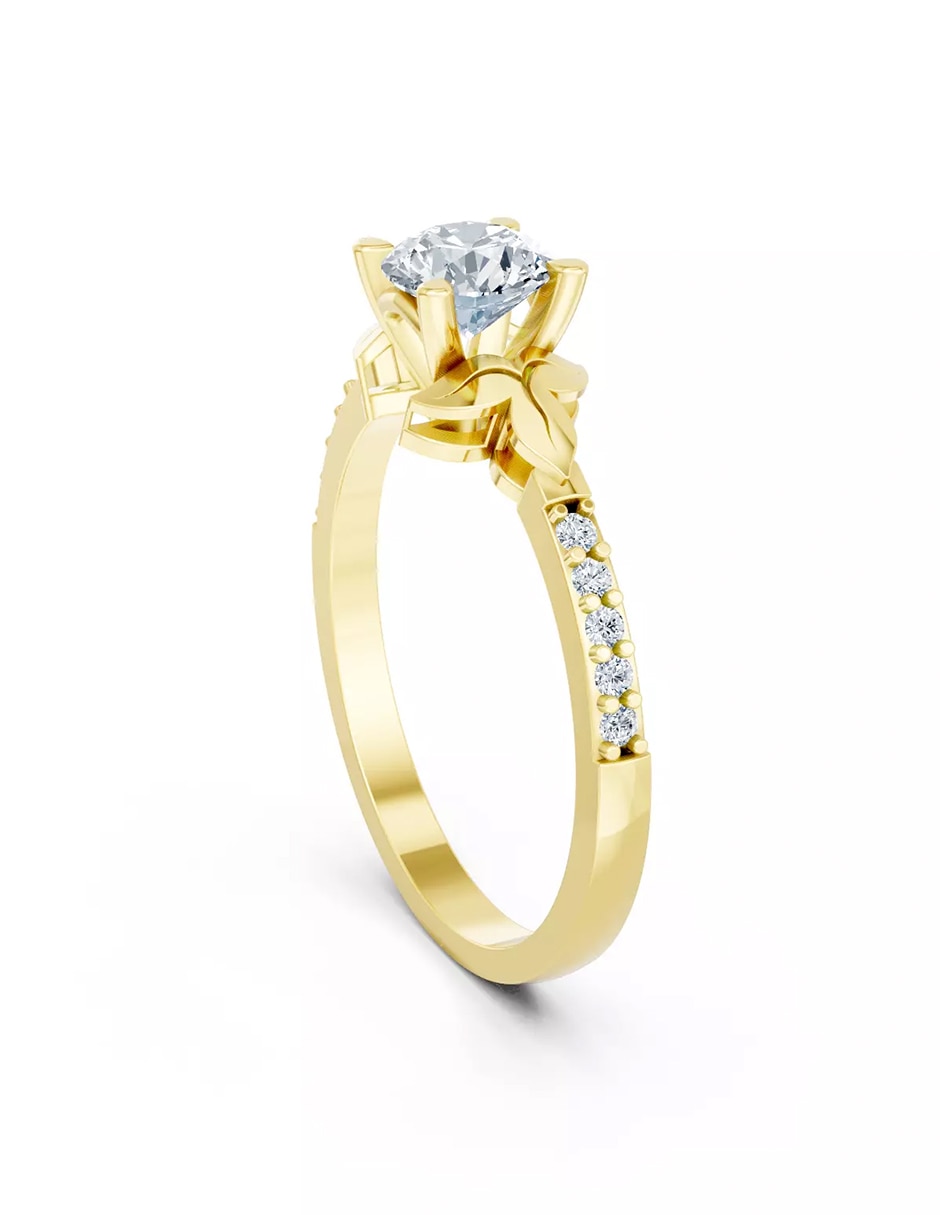 Anillo de compromiso de oro 9 k Amore Mio zirconia cúbica