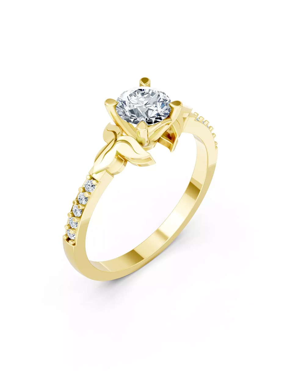 Anillo de compromiso de oro 9 k Amore Mio zirconia cúbica