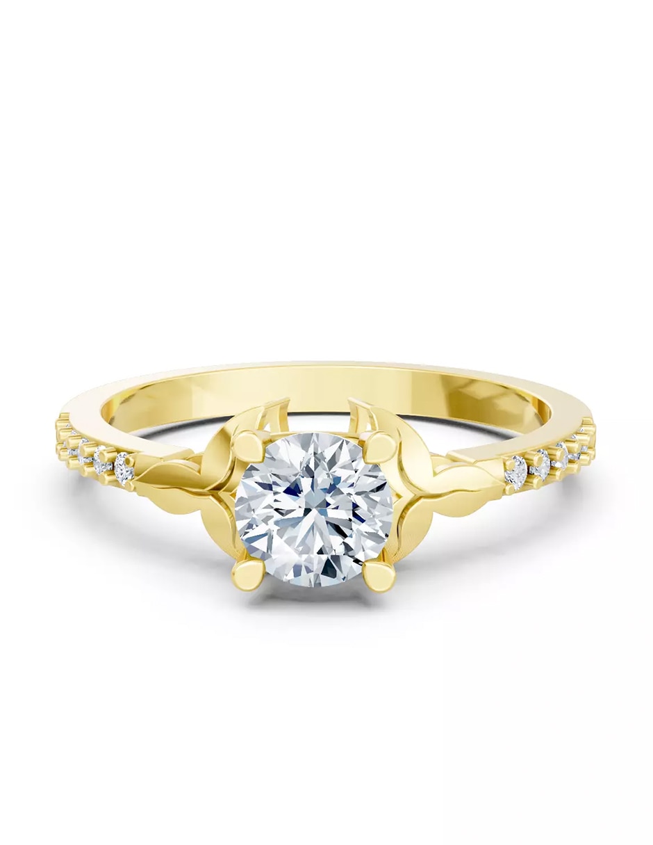 Anillo de compromiso de oro 14 k Amore Mio zirconia cúbica
