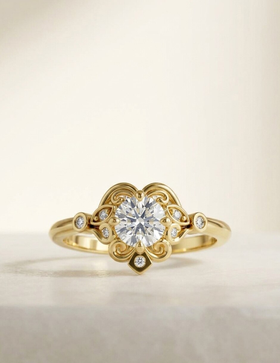 Anillo de compromiso de oro 9 k Amore Mio zirconia cúbica
