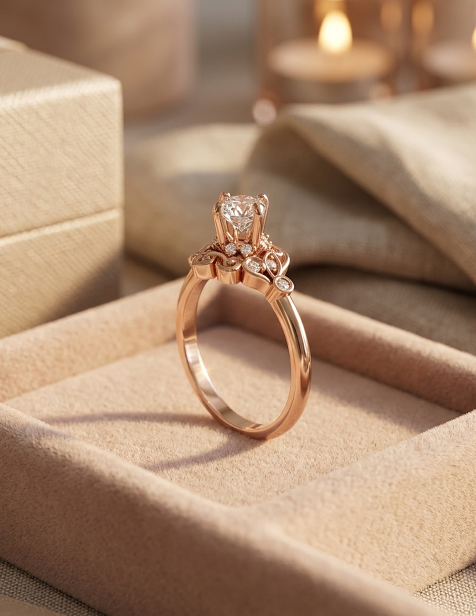 Anillo de compromiso de oro 9 k Amore Mio! 7