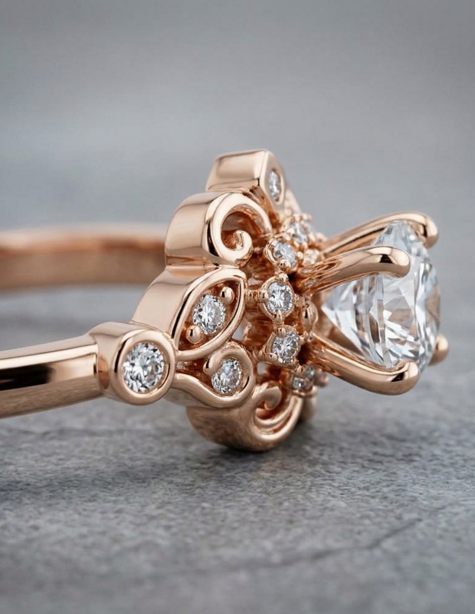 Anillo de compromiso de oro 9 k Amore Mio! 8