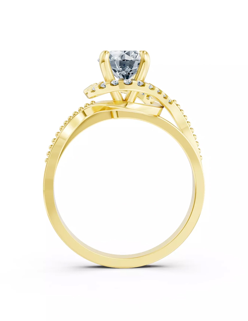 Anillo de compromiso de oro 9 k Amore Mio zirconia cúbica