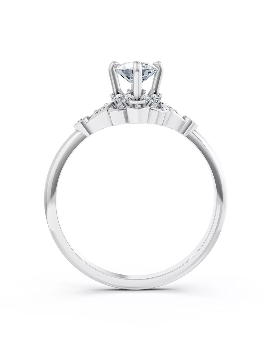 Anillo de compromiso de oro 18 k zirconia cúbica 2