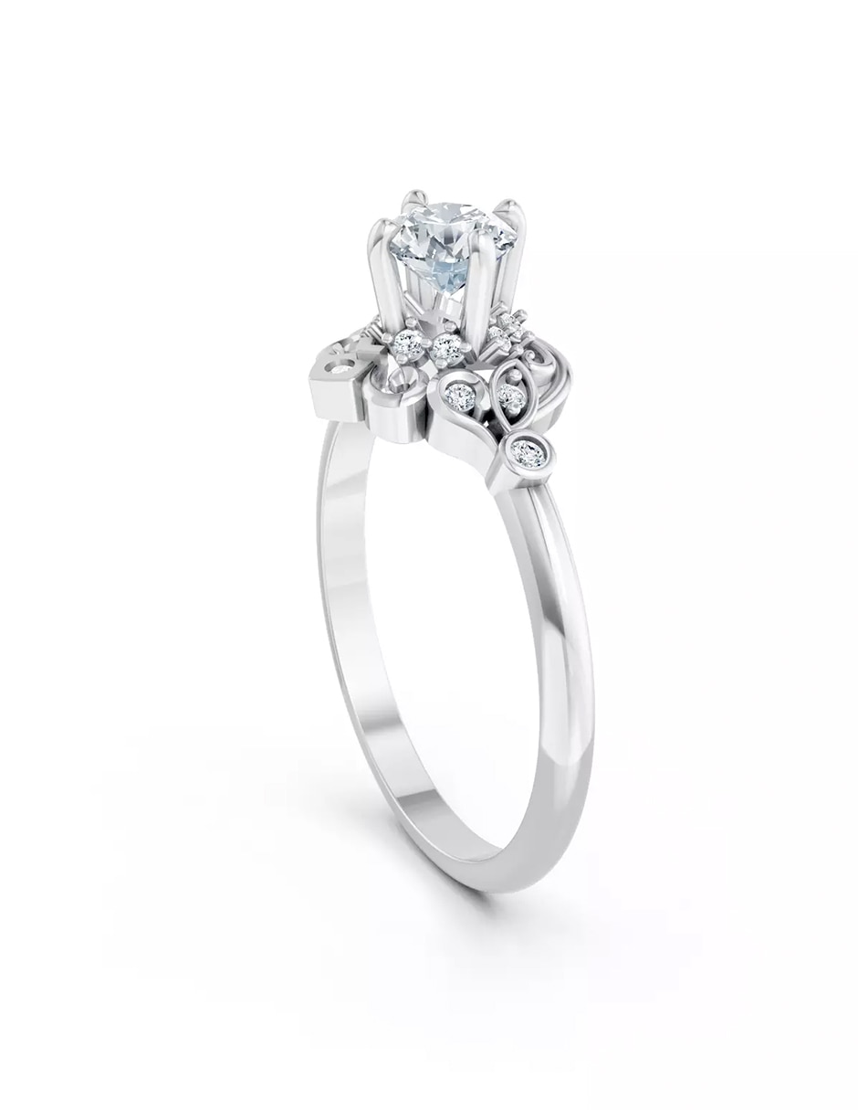 Anillo de compromiso de oro 18 k zirconia cúbica 3