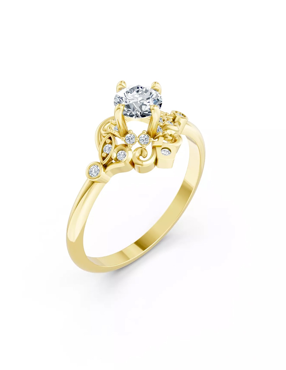 Anillo de compromiso de oro 18 k Amore Mio zirconia cúbica