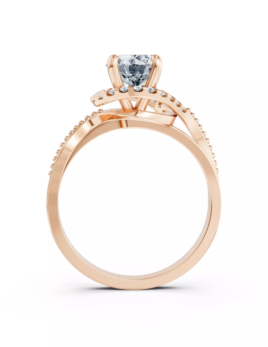 Anillo de compromiso de oro 18 k zirconia cúbica 2