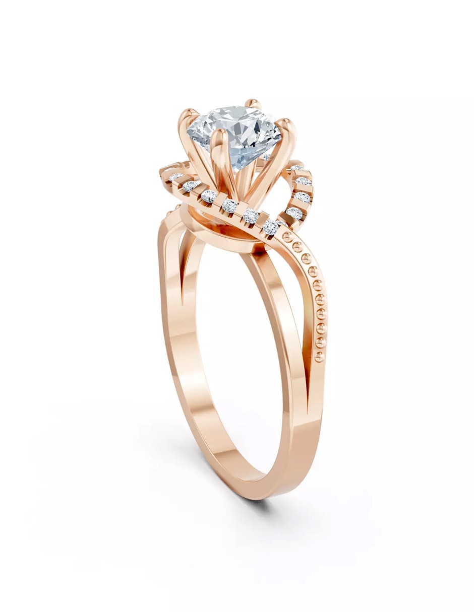 Anillo de compromiso de oro 18 k zirconia cúbica 3