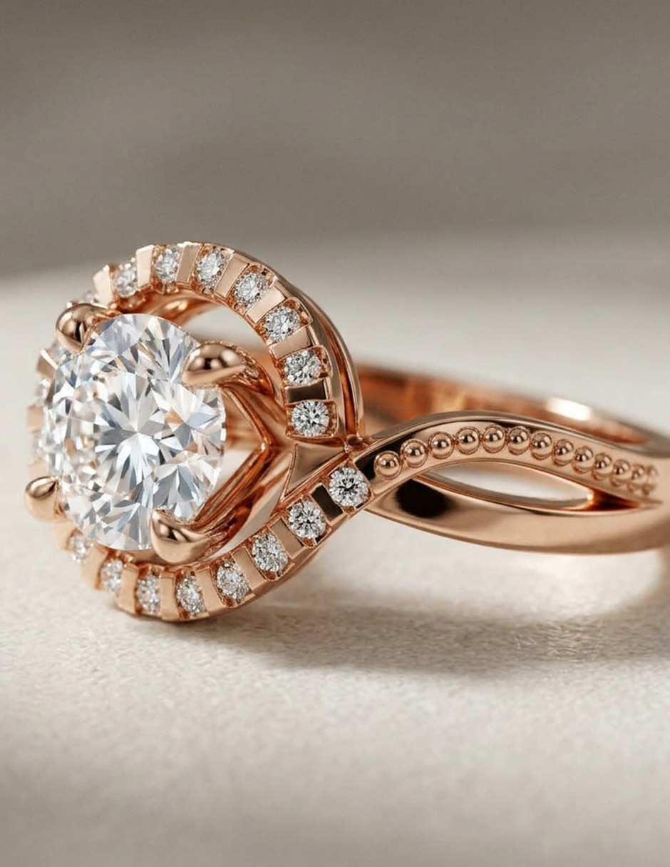Anillo de compromiso de oro 18 k zirconia cúbica 4