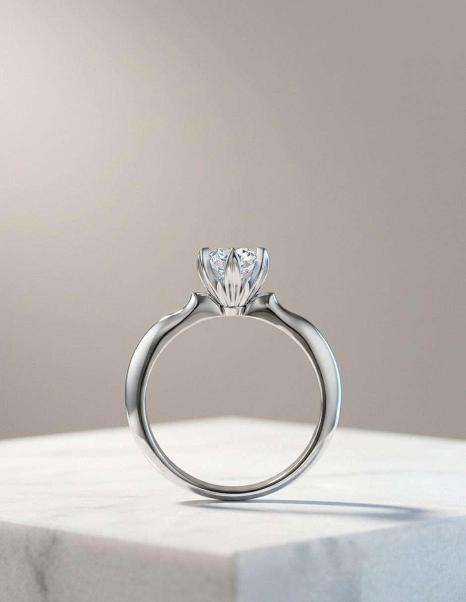Anillo de compromiso de oro 18 k zirconia cúbica 4