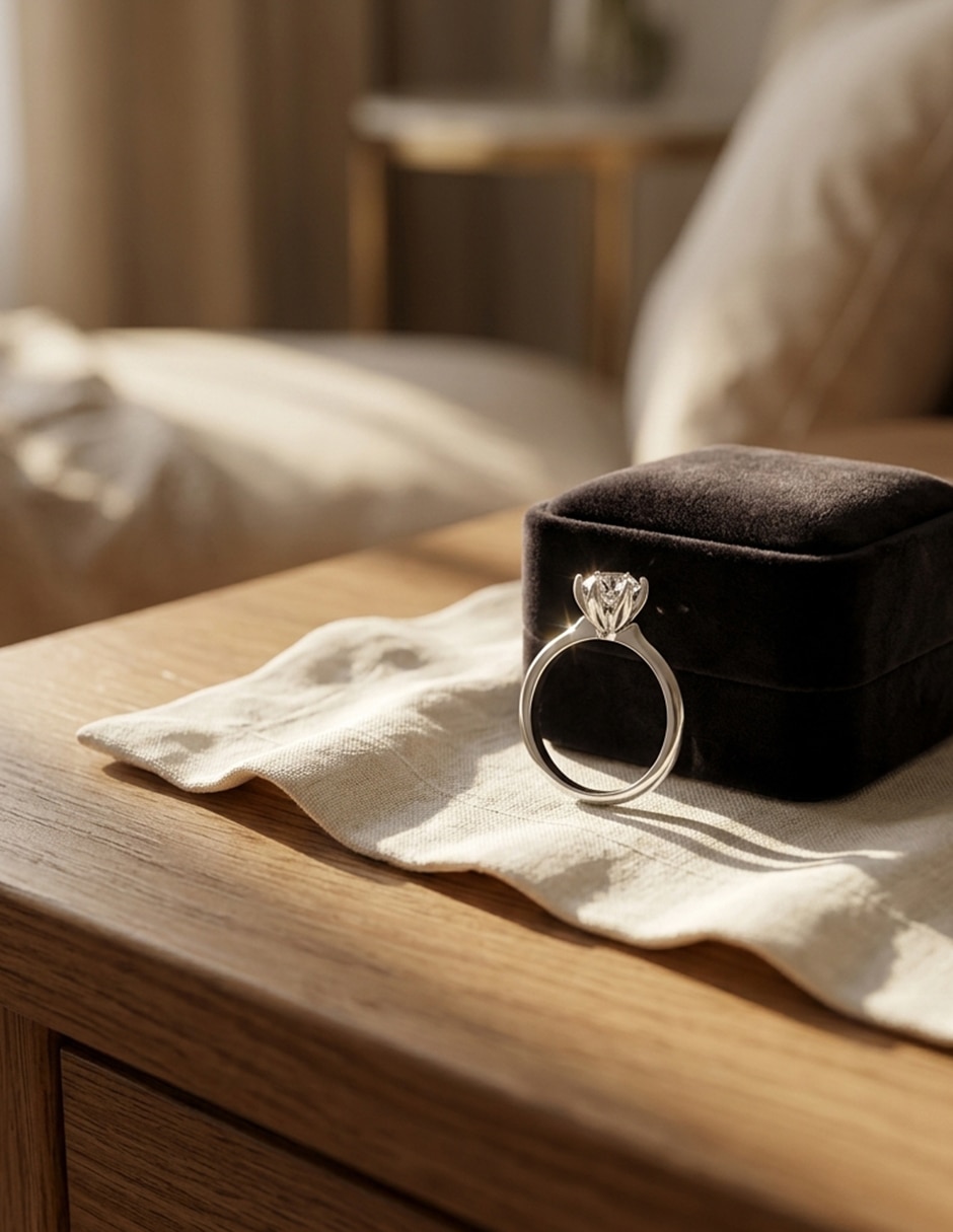 Anillo de compromiso de oro 18 k zirconia cúbica 5
