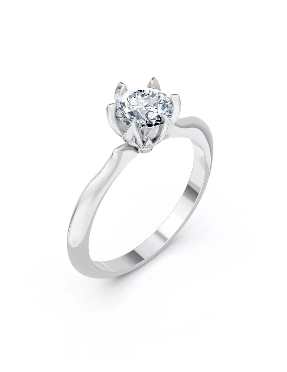 Anillo de compromiso de oro 18 k zirconia cúbica 6