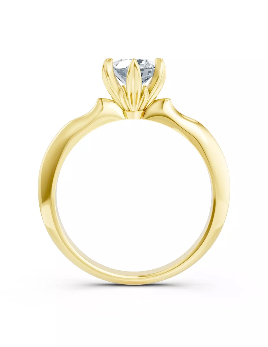 Anillo de compromiso de oro 9 k zirconia cúbica 3
