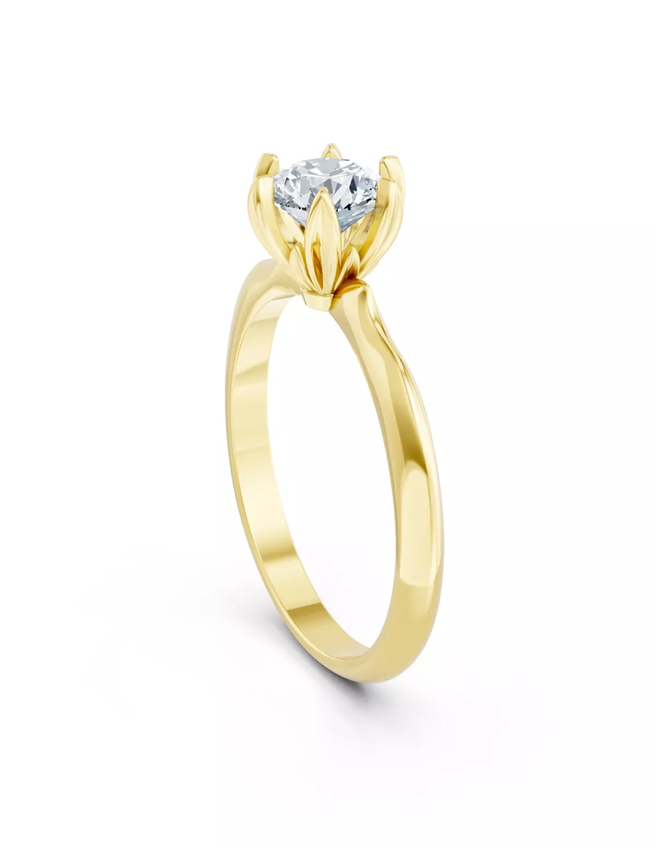 Anillo de compromiso de oro 9 k zirconia cúbica 4