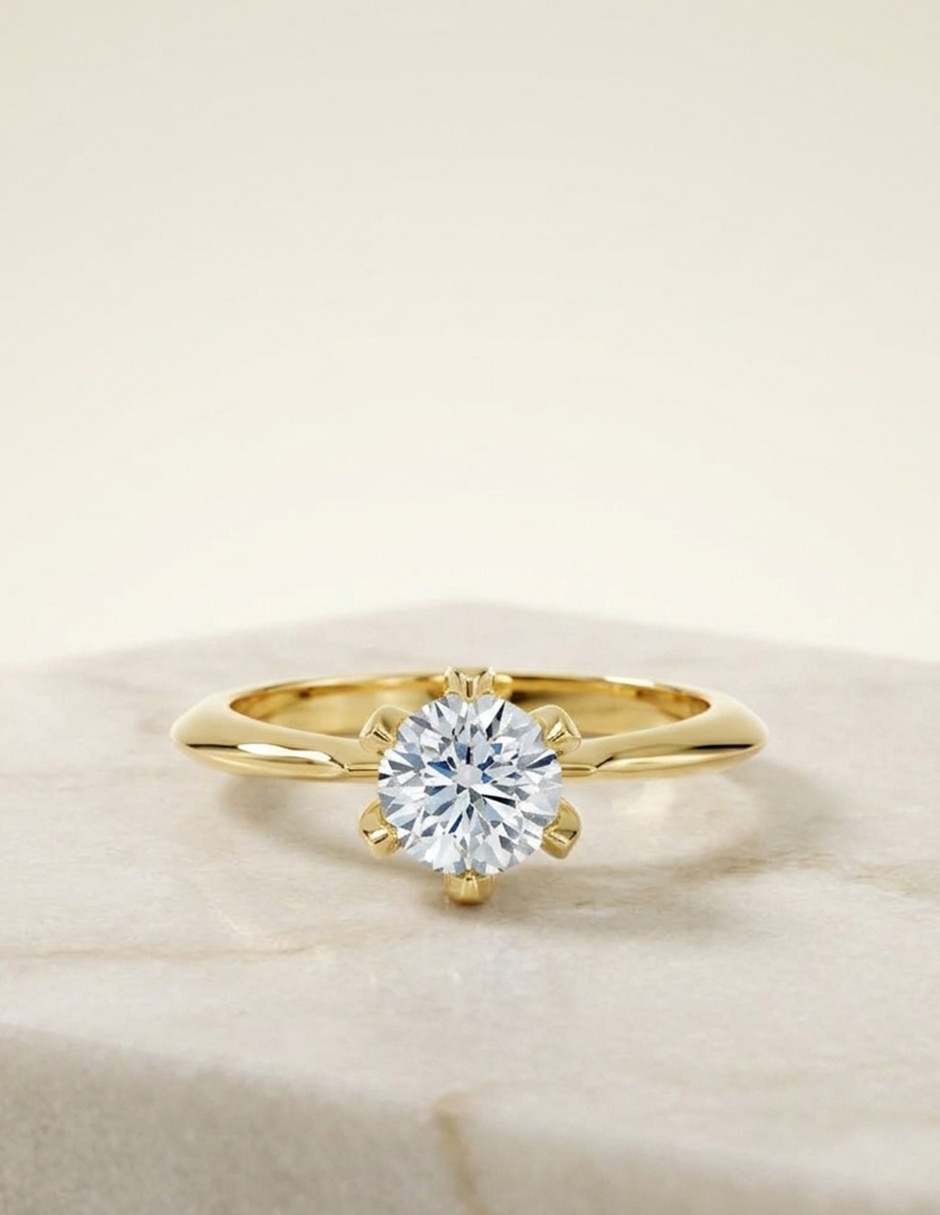 Anillo de compromiso de oro 9 k zirconia cúbica 7