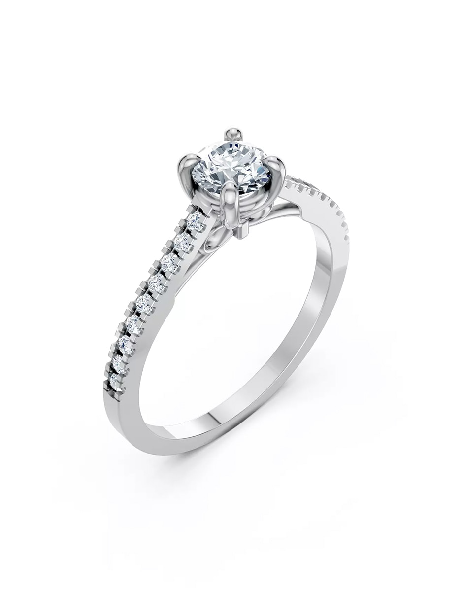 Anillo de compromiso de oro 9 k zirconia cúbica 7