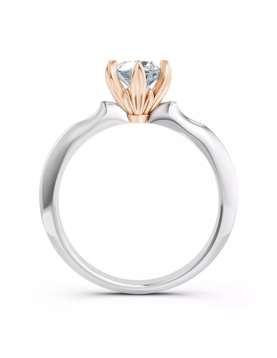 Anillo de compromiso de oro 14 k zirconia cúbica 2