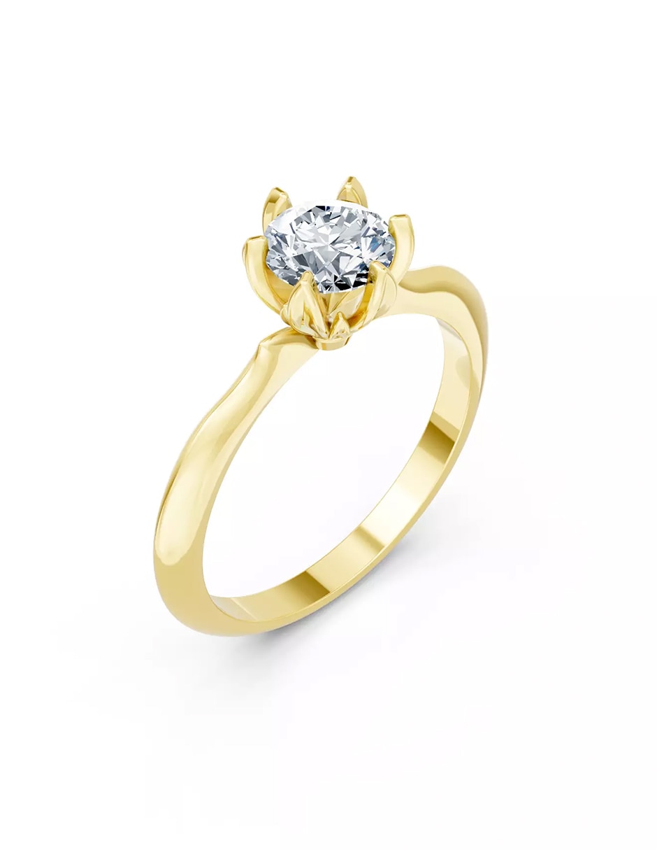 Anillo de compromiso de oro 14 k Amore Mio zirconia cúbica
