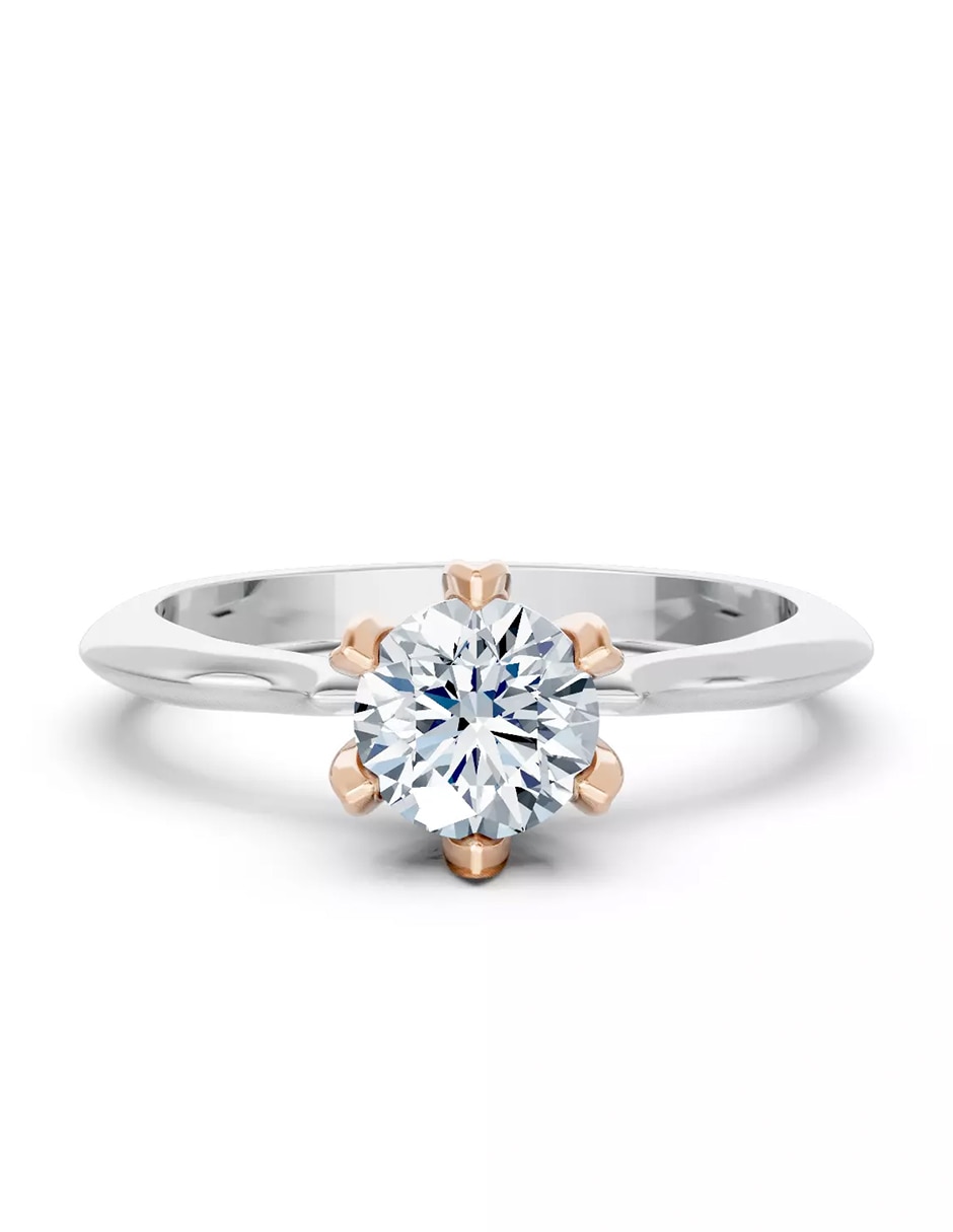 Anillo de compromiso de oro 18 k zirconia cúbica