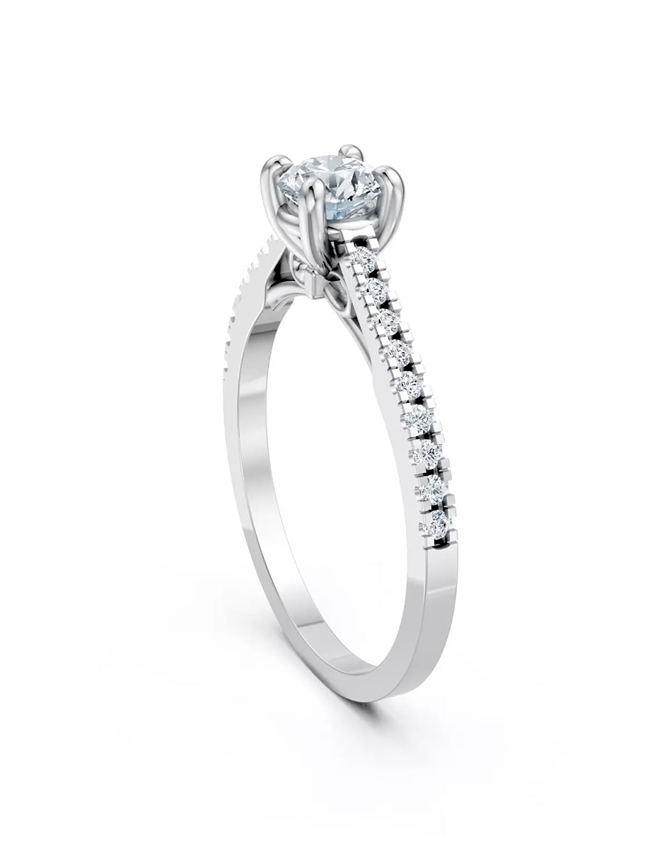 Anillo de compromiso de oro 18 k zirconia cúbica 4