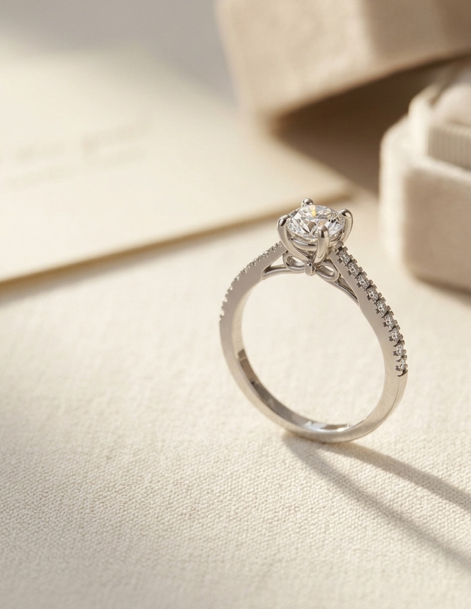 Anillo de compromiso de oro 18 k zirconia cúbica 5
