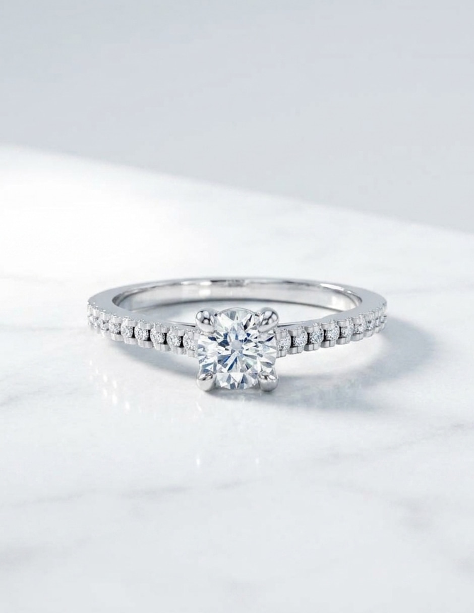 Anillo de compromiso de oro 18 k zirconia cúbica 7