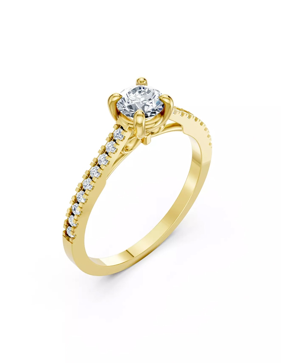 Anillo de compromiso de oro 9 k Amore Mio zirconia cúbica