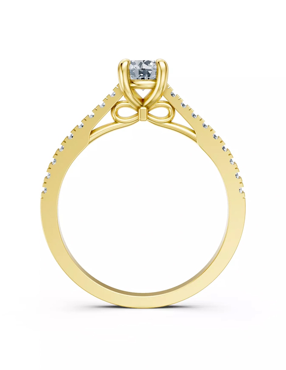Anillo de compromiso de oro 18 k zirconia cúbica 3