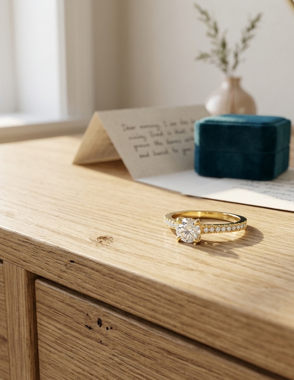 Anillo de compromiso de oro 18 k zirconia cúbica 8