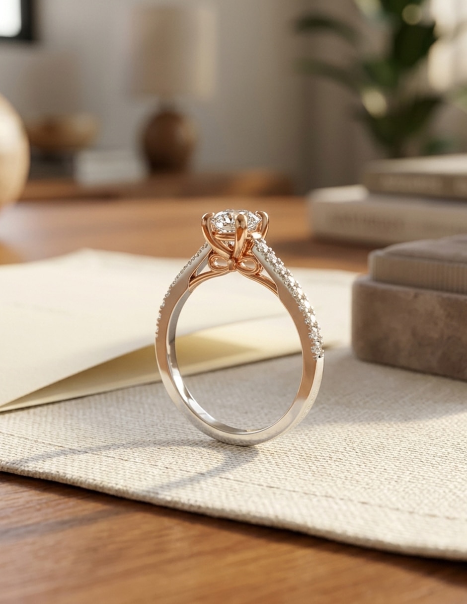 Anillo de compromiso de oro 18 k Amore Mio! 8