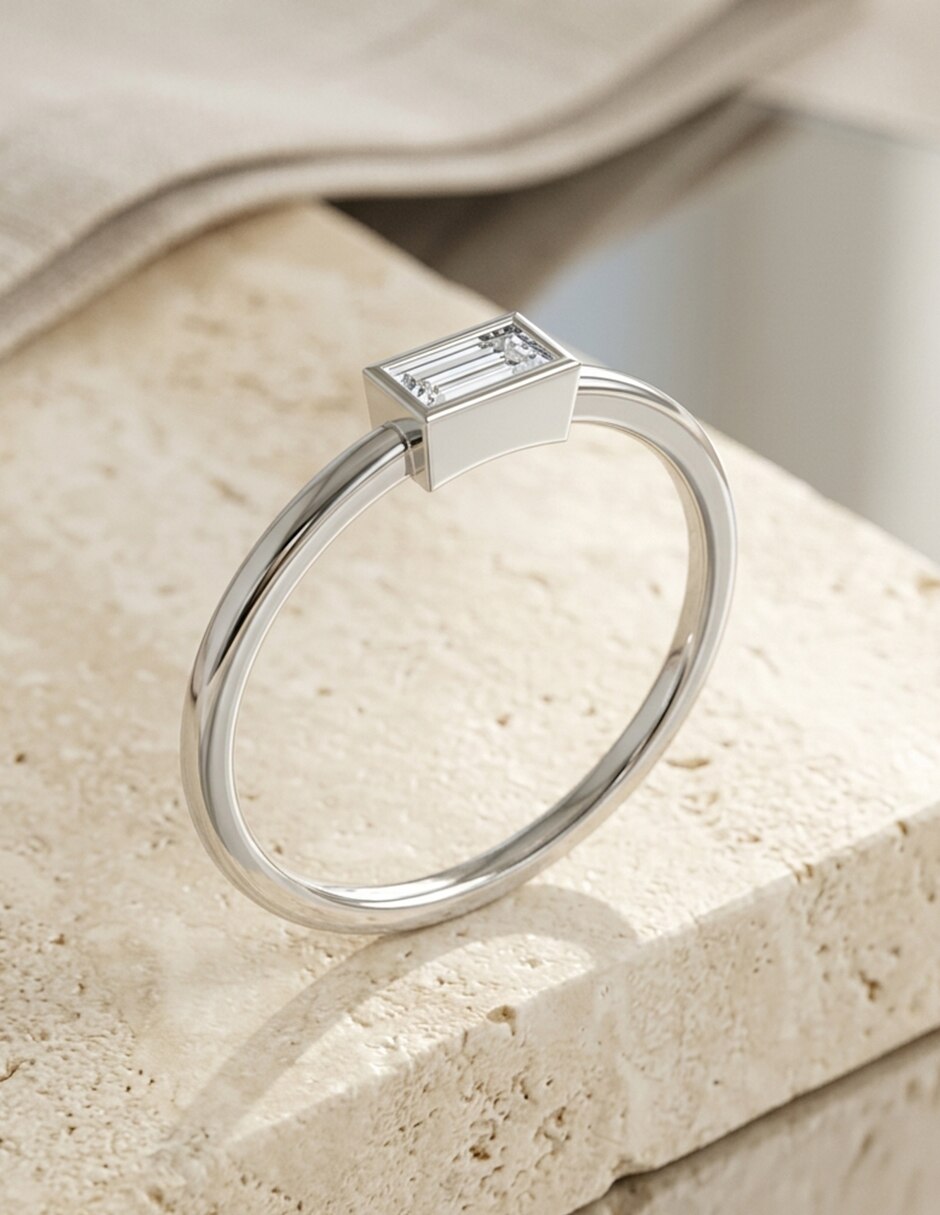 Anillo de compromiso de oro 18 k zirconia cúbica 4