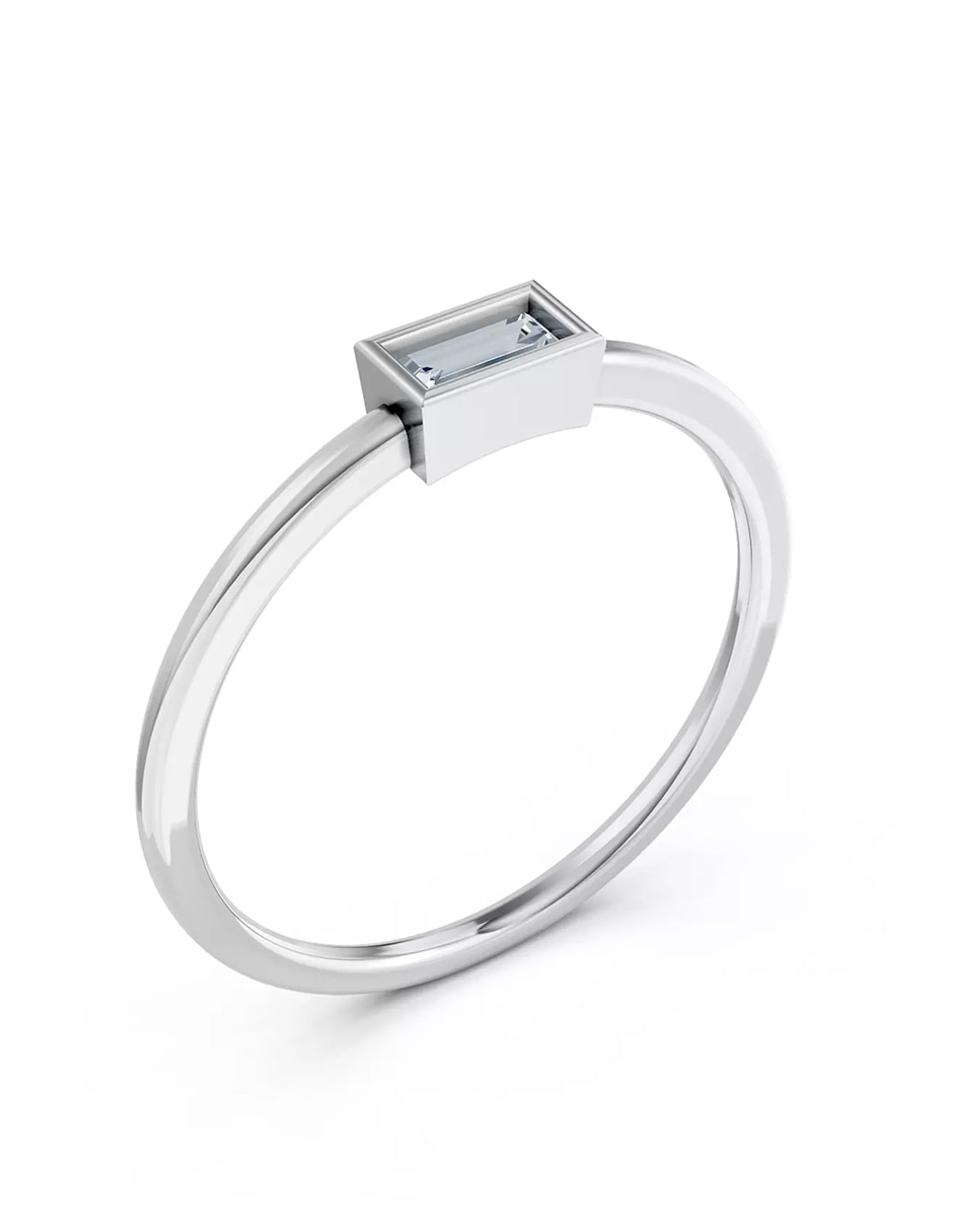 Anillo de compromiso de oro 18 k zirconia cúbica 6