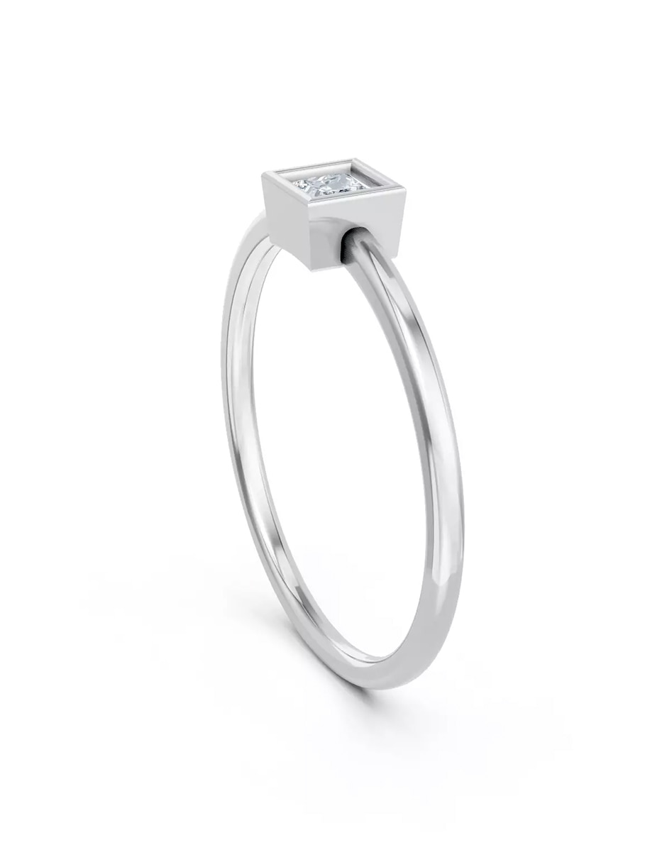 Anillo de compromiso de oro 14 k zirconia cúbica 3