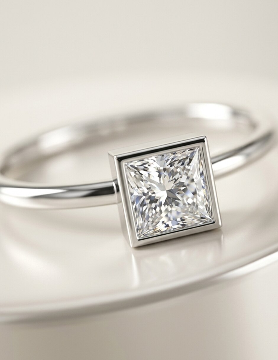 Anillo de compromiso de oro 14 k zirconia cúbica 4