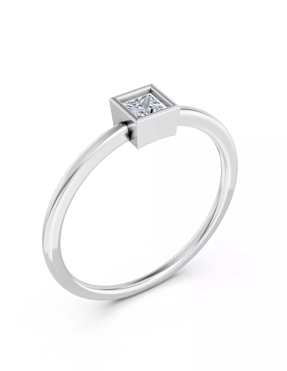 Anillo de compromiso de oro 14 k zirconia cúbica 6