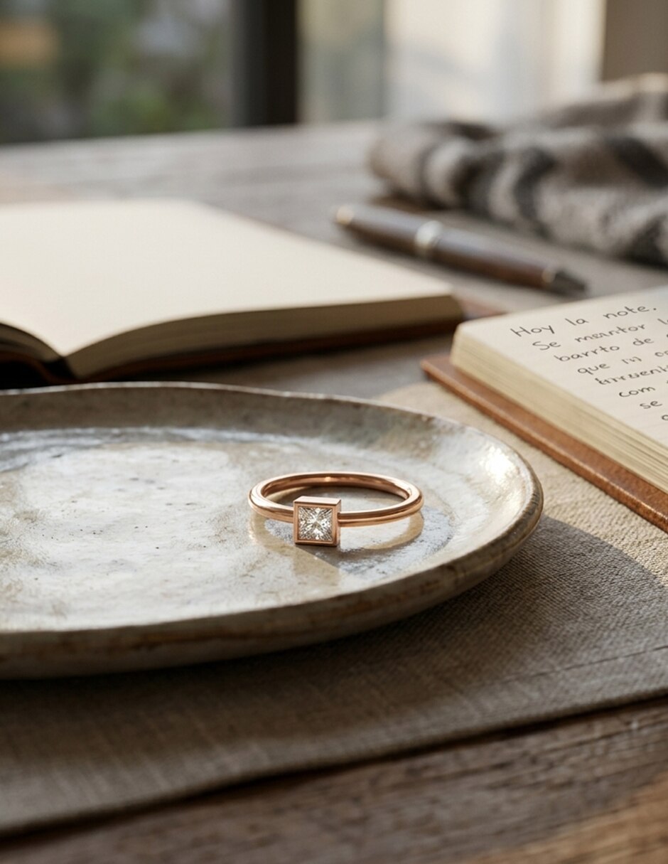 Anillo de compromiso de oro 9 k Amore Mio! 6