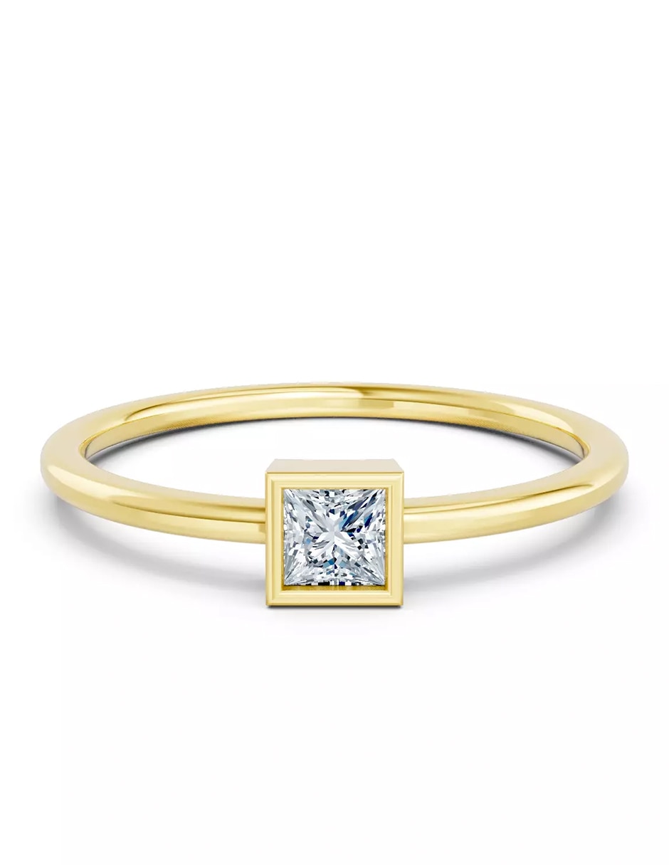 Anillo de compromiso de oro 14 k Amore Mio zirconia cúbica