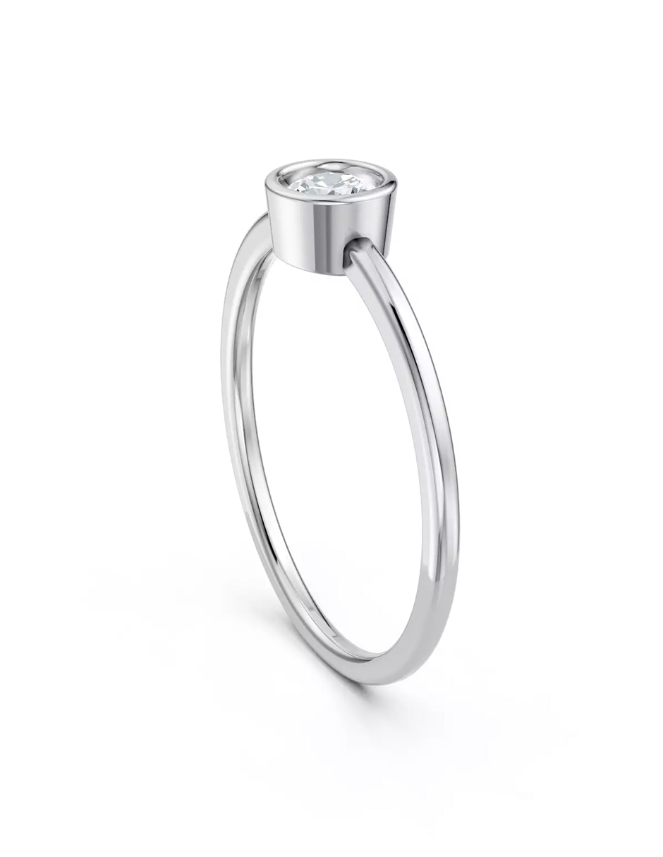 Anillo de compromiso de oro 18 k zirconia cúbica 4