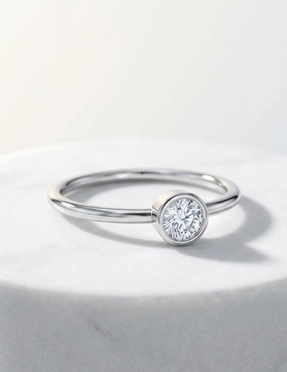 Anillo de compromiso de oro 18 k zirconia cúbica 6