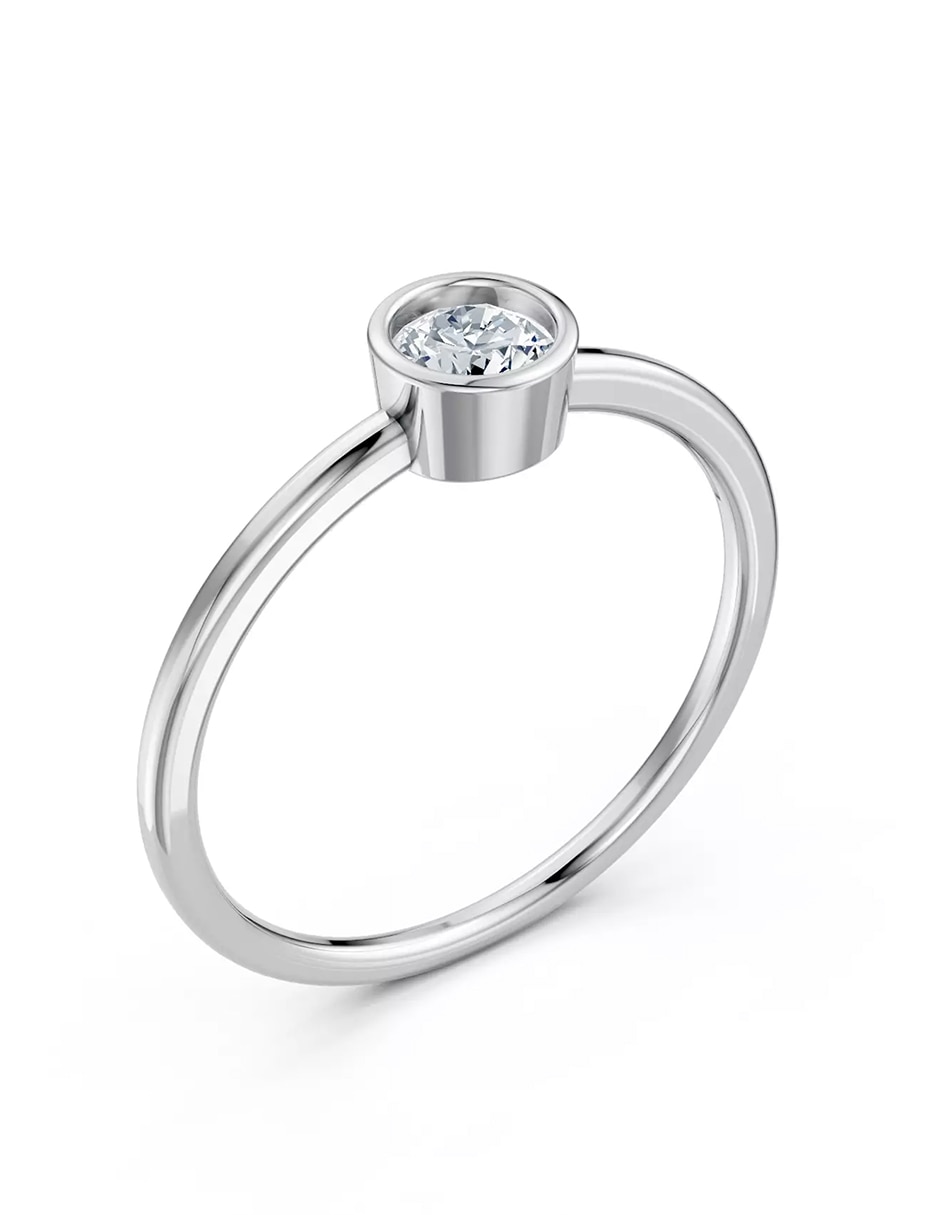 Anillo de compromiso de oro 18 k zirconia cúbica 7