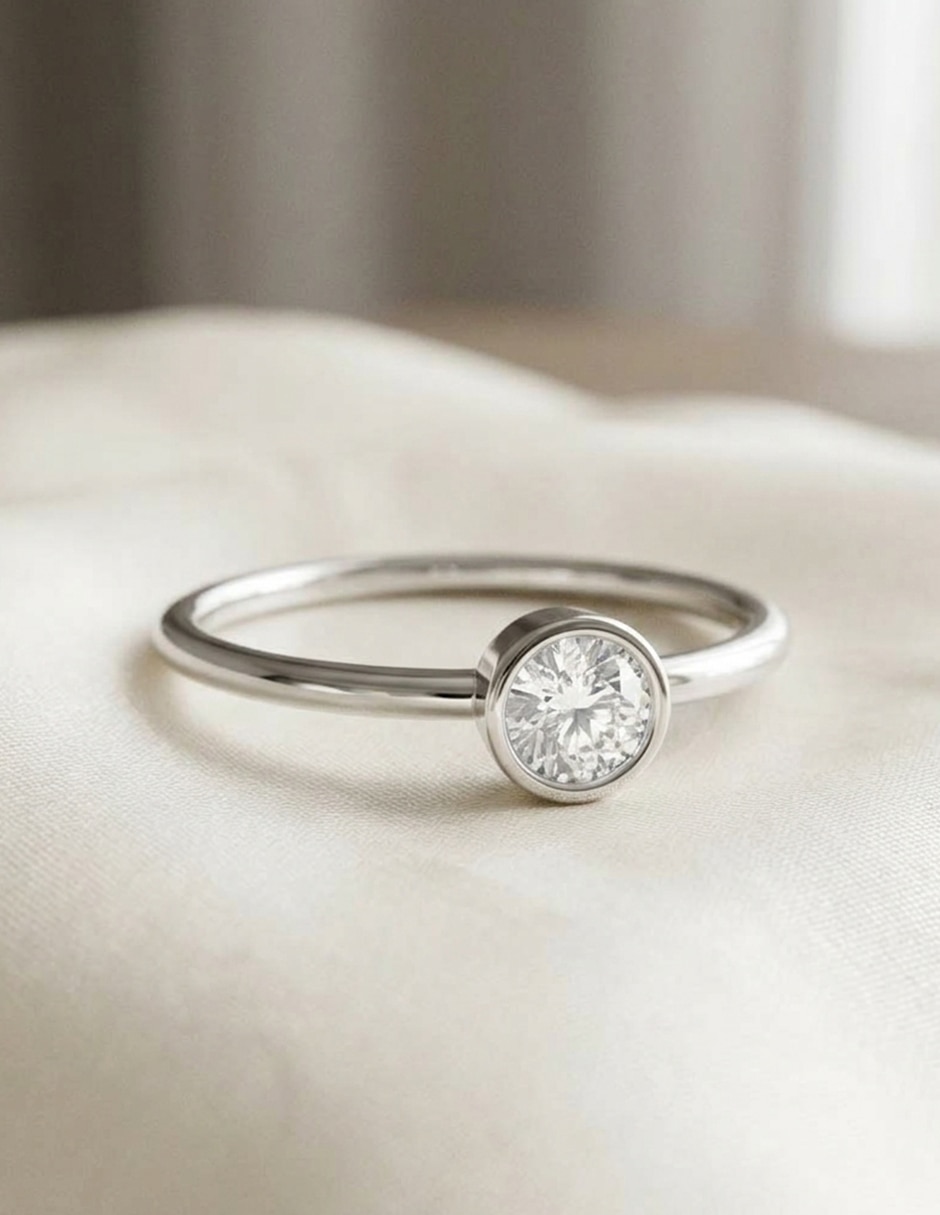 Anillo de compromiso de oro 18 k zirconia cúbica 8