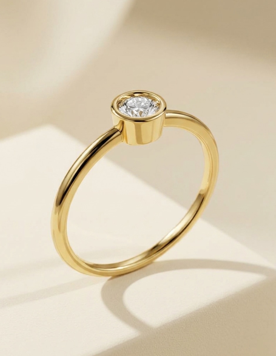 Anillo de compromiso de oro 9 k Amore Mio zirconia cúbica