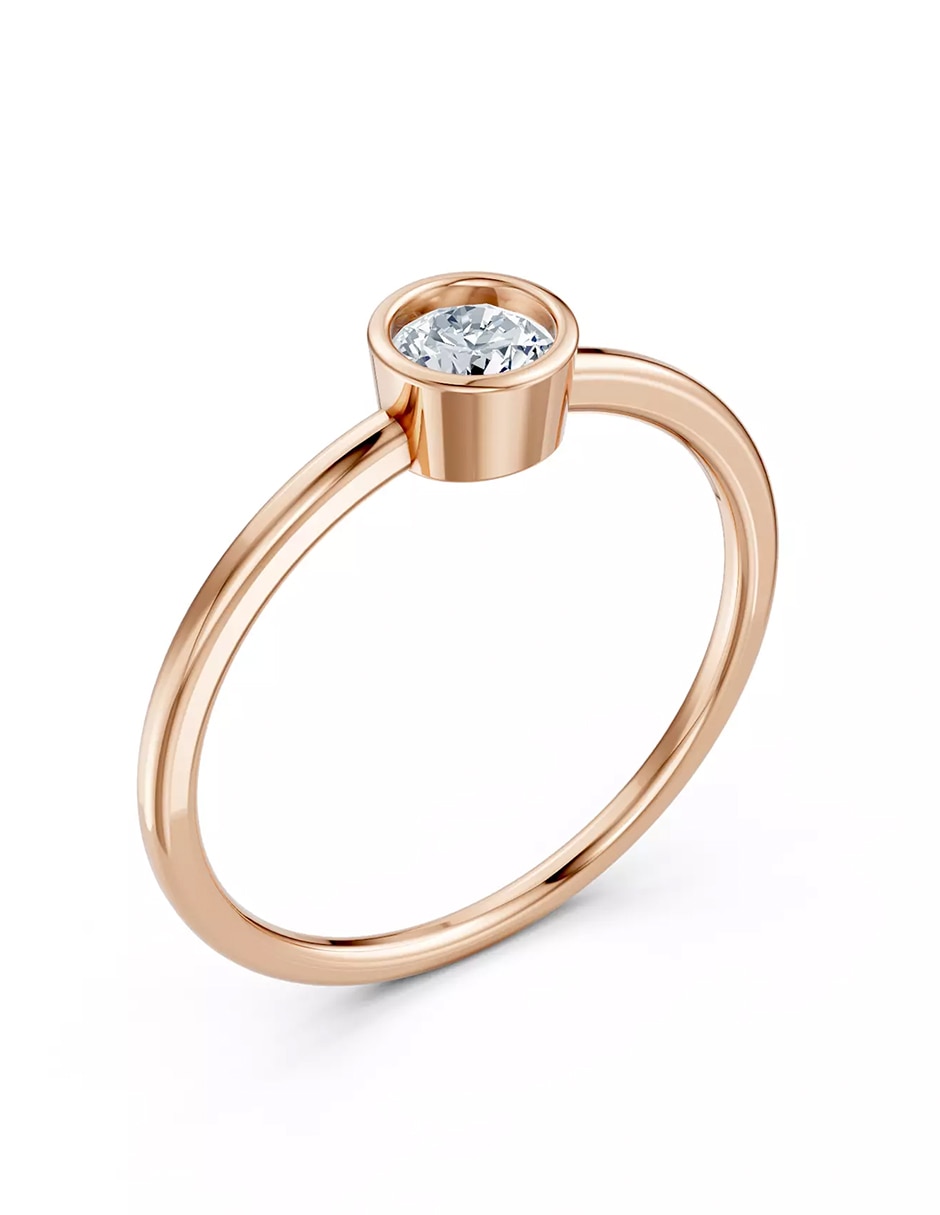 Anillo de compromiso de oro 9 k zirconia cúbica 6