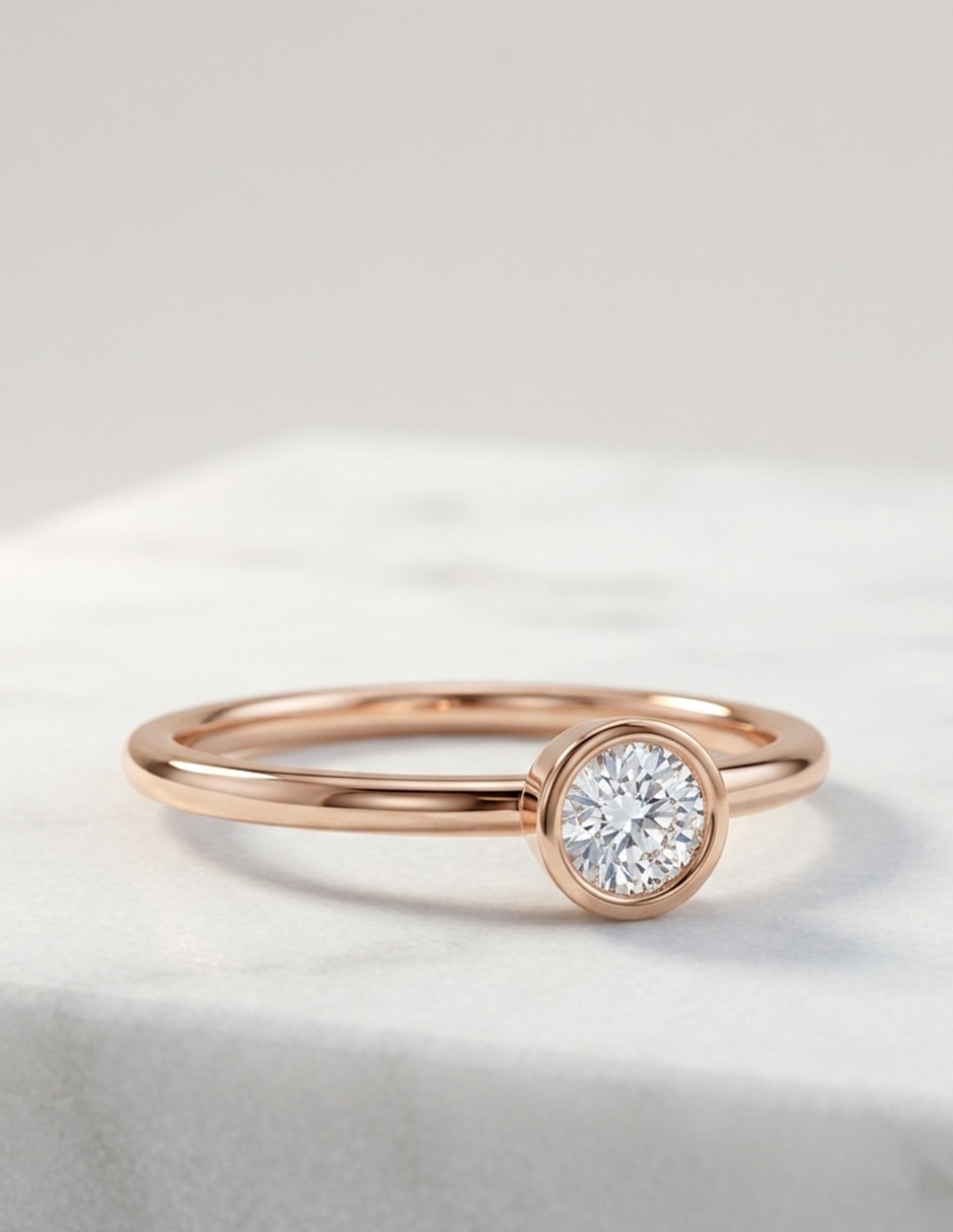 Anillo de compromiso de oro 9 k zirconia cúbica 7