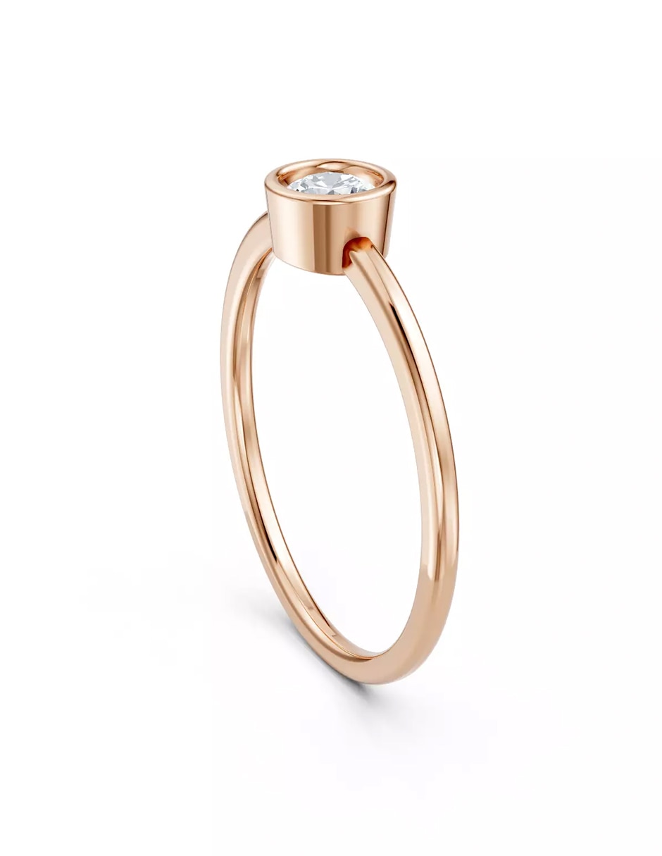 Anillo de compromiso de oro 14 k zirconia cúbica 4