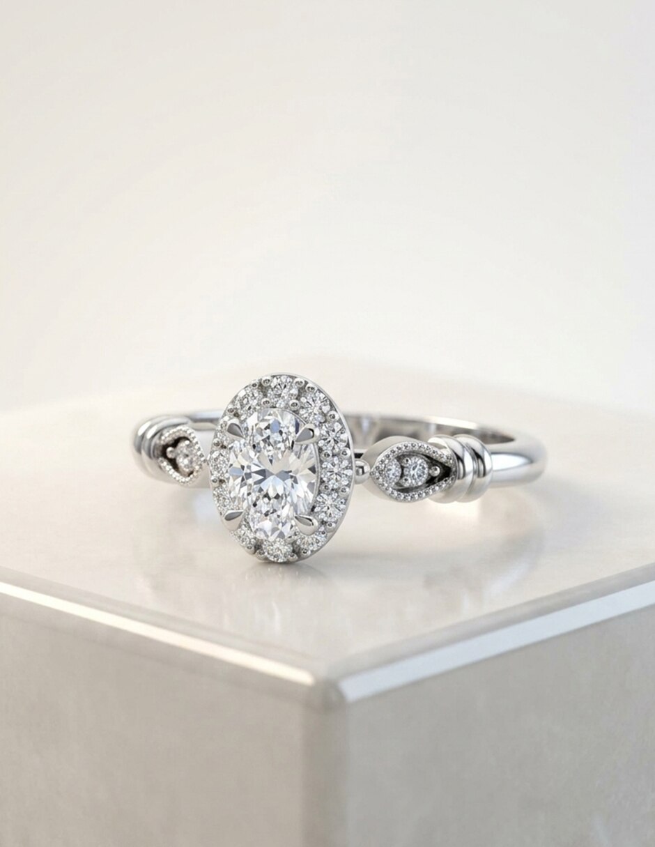 Anillo de compromiso de oro 14 k Amore Mio! 4