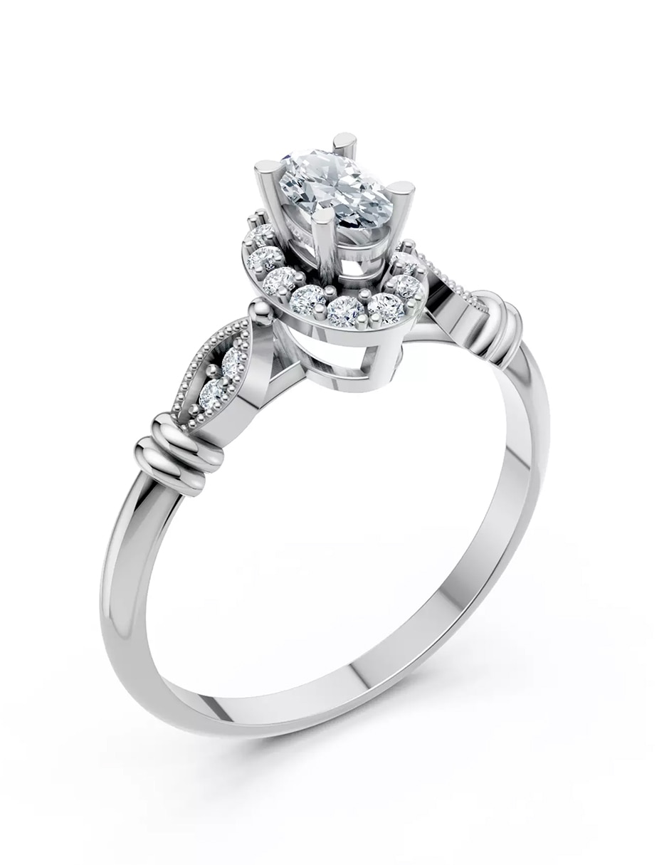 Anillo de compromiso de oro 14 k Amore Mio! 6