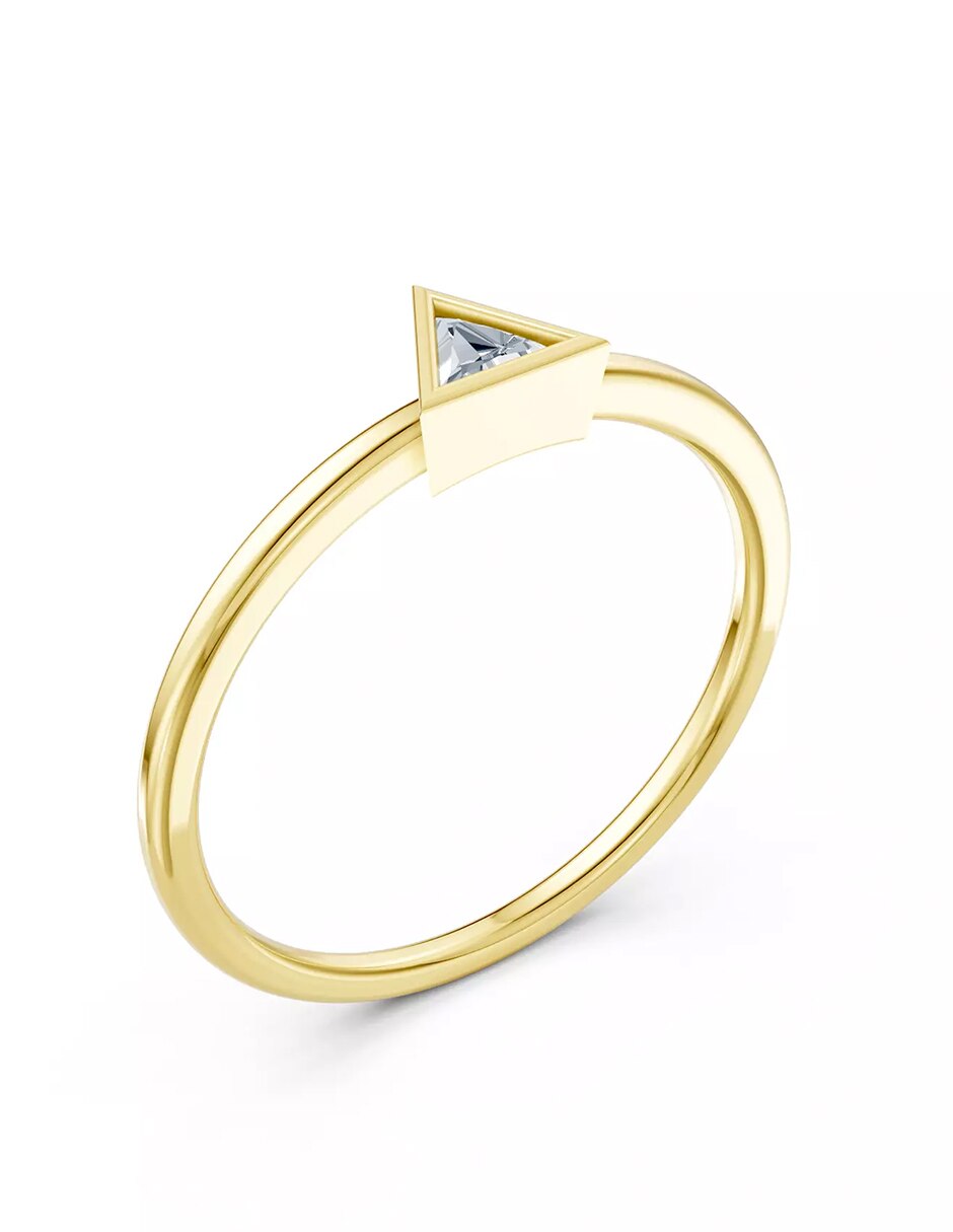 Anillo de compromiso de oro 18 k zirconia cúbica 7