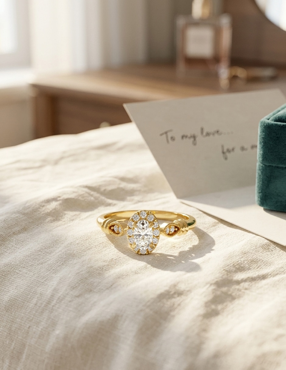 Anillo de compromiso de oro 9 k Amore Mio zirconia cúbica