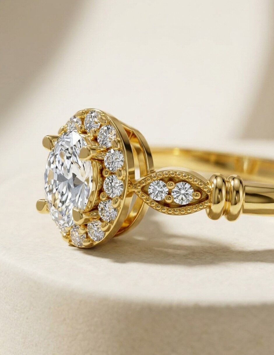 Anillo de compromiso de oro 9 k Amore Mio zirconia cúbica